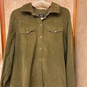 b.u.m. Olive Green Button Up Corduroy Shirt
